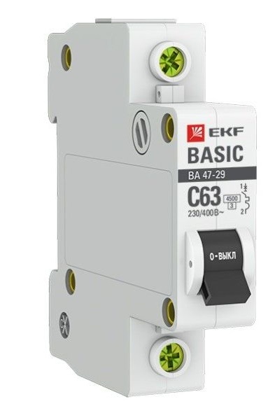 Выкл.автомат. EKF Basic ВА47-29 1Р 25А хар-ка С 4,5кА mcb4729-1-25C