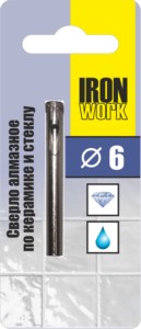 Сверло по керам. и стеклу Алмазн.  6мм "Hardcore" 