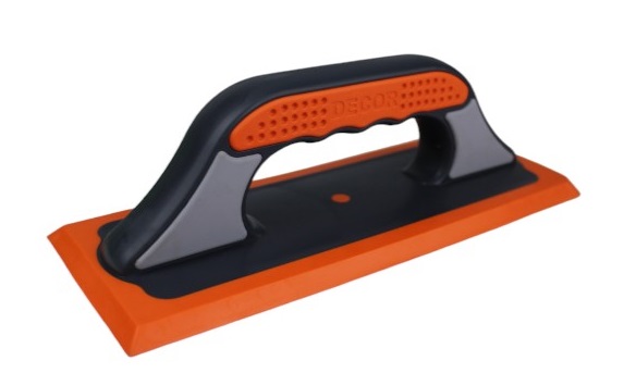 Терка DEKOR ЗК 250 на 100мм, мягкая оранж.резина