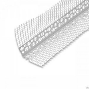 Угол пластиковый перфорир. 23х23 L=2,5 м с сеткой 10х15, 50 шт.