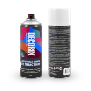 Аэрозольная эмаль по пластику DECORIX, 520 мл, белый матовый (А24)