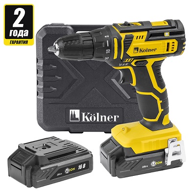Kolner KCD 16В-2LC Дрель-шуруповерт 2 аккумул.,кейс