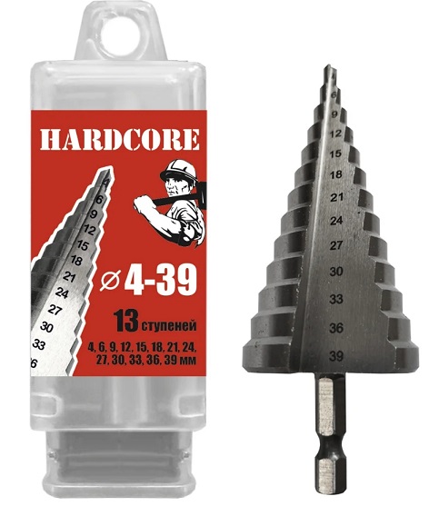 Сверло по мет. шаговое 4-39 мм (13 ступ.)
