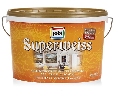 Jobi SUPERWEISS L3, Краска влагостойкая 5л