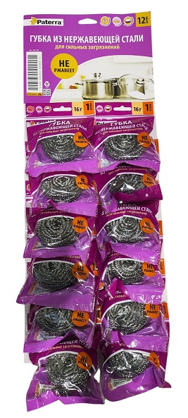 Губка нержавеющая сталь PATERRA