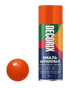Аэрозольная эмаль унив. DECORIX, оранжевый (А03) 520мл/12 шт