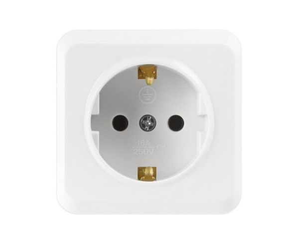 Розетка Smartbuy Юпитер ОУ 1 мест.бел.(земля керам.осн.) 16А SBE-03w-16-S1-Z-c