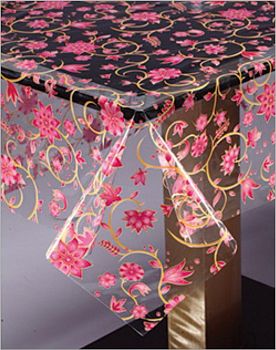 Клеёнка прозрачная с печатью MIRAGE (1,37*25м) H046e