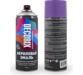 Аэрозольная эмаль унив. DECORIX, фиолетовый (А12) 520мл/12 шт
