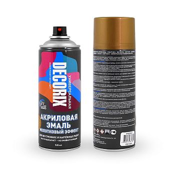 Аэрозольная эмаль молотковый эффект DECORIX, золото (Н403) 520мл/12 шт