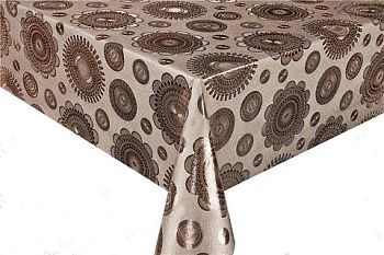 Клеёнка металлик на ткани коричневая на золоте (1,37м*20м) GP-8138HF