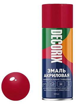 Аэрозольная эмаль унив. DECORIX, ярко-красный (67) 520мл/12 шт