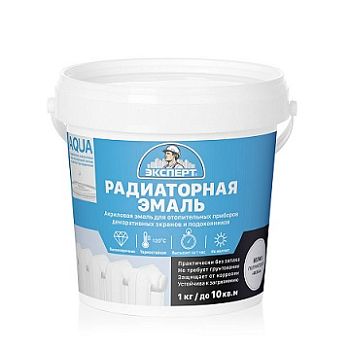 Эксперт Эмаль акр., для рад., п/м, белая 1кг, 6 шт
