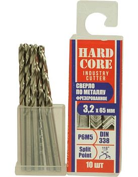 Сверло по мет. фрез. Р6М5 3,2х65мм "Hardcore" 10шт/упак