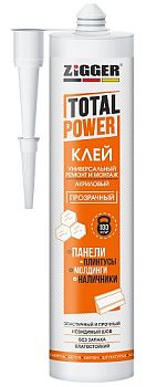 Клей «ZIGGER» TOTAL POWER, акриловый универсальный, прозрачный, 300 г, 24шт