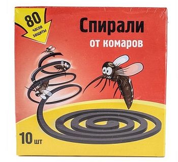 Спирали от комаров чёрные 10шт/уп