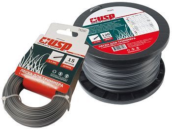 Леска 4,0 мм х 15 м КРУГ с нейлон. сердеч. (УСПЕХ) 12шт/уп