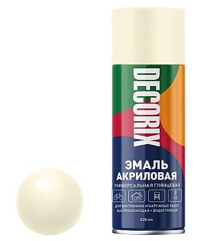 Аэрозольная эмаль унив. DECORIX, слоновая кость (116) 520мл/12 шт