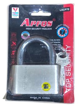 Замок навесной APFQS матовый на блистере 70мм, 72шт