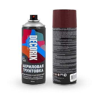 Аэрозольная грунтовка Универс. DECORIX, красно-коричневая (А11) 520мл/12 шт