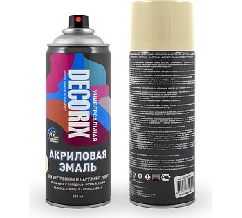 Аэрозольная эмаль унив. DECORIX, слоновая кость (116) 520мл/12 шт