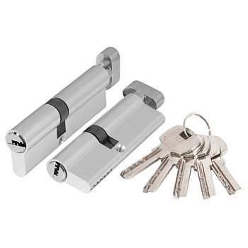 Цилиндр.механизм c верт. AX2002Knob90 (AX202/90) (40+10+40) CP хром 5 кл.