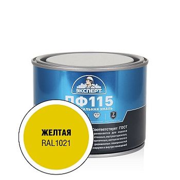 Эксперт Эмаль ПФ-115М, желтая 0,4 кг, 12 шт.