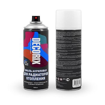 Аэрозольная эмаль для радиаторов DECORIX, белый матовый (А24) 520мл/12 шт