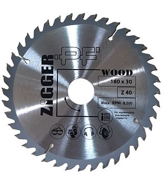  Пила дисковая по дереву "ZIGGER PF" D180хd30хZ40