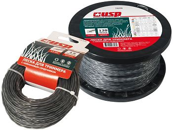 Леска 3,0 мм х 15м КВАДРАТ с нейлон.сердечн.скрученный (УСПЕХ) 12шт/уп