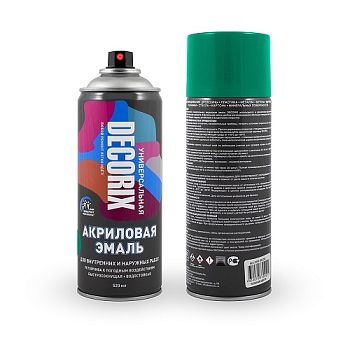 Аэрозольная эмаль унив. DECORIX, изумрудный (221) 520мл/12 шт