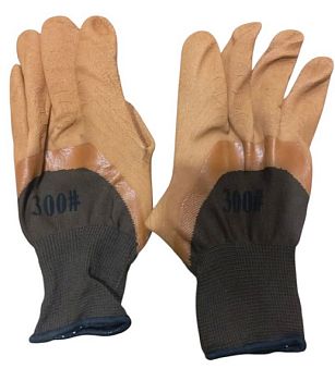 Перчатки ПВХ обливные бежево-коричневые 12/480