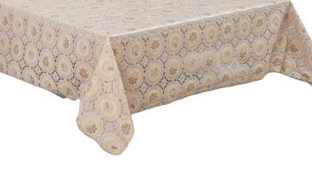 Клеёнка ажурная беж.с корич. ПВХ EASY LACE (1,32*22м) YL-123G