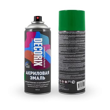 Аэрозольная эмаль унив. DECORIX, зелёный (А14) 520мл/12 шт