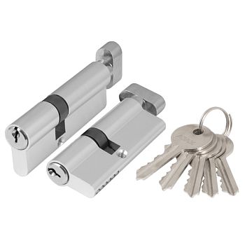 Цилиндр.механизм c верт. AX1002Knob70 (AX102/70) (30+10+30) CP хром 5 кл.