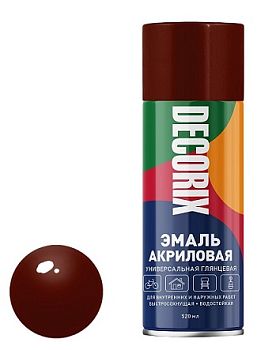 Аэрозольная эмаль унив. DECORIX, коричневый (А39) 520мл/12 шт