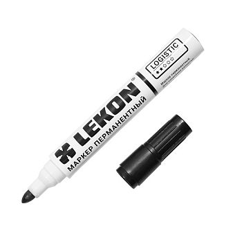 Маркер перманентный  Чёрный LEKON LOGISTIC 10/100/1200