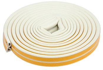  Уплотнитель резин. самокл. тип D 9ммх7мм белый 6м, инд.упак., 12шт