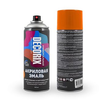 Аэрозольная эмаль унив. DECORIX, апельсиновый (31) 520мл/12 шт