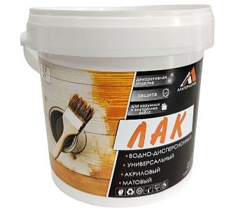 Лак универсальный матовый "АЛЬТЕРНАТИВА" 0,9 кг, 12шт/упак