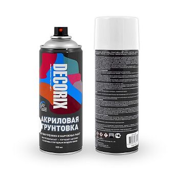 Аэрозольная грунтовка Универс. DECORIX, белая (А824) 520мл/12 шт