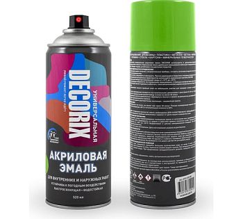 Аэрозольная эмаль унив. DECORIX, светло-зелёный (А13) 520мл/12 шт