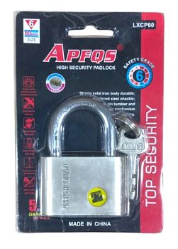 Замок навесной APFQS матовый на блистере 60мм, 72шт