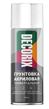 Аэрозольная грунтовка Универс. DECORIX, белая (А824) 520мл/12 шт