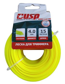 Леска 4 мм х 15 м ТРЕУГОЛЬНИК (УСПЕХ)