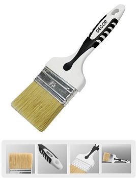 Кисть DECOR "B.W. универс." свет.смеш.ворс, 2К ручка 35х15 мм (12/180/360шт)