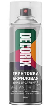 Аэрозольная грунтовка Универс. DECORIX, бесцветная  520мл/12 шт