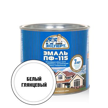 Эксперт Эмаль ПФ-115М, белая глянцев 1,8 кг, 6 шт.