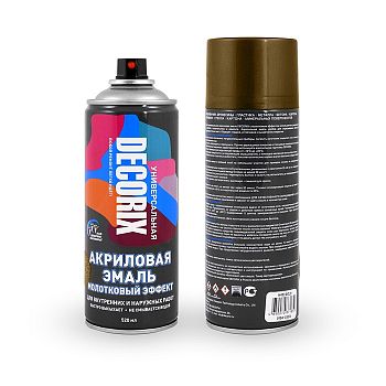 Аэрозольная эмаль молотковый эффект DECORIX, бронза (Н402) 520мл/12 шт
