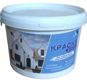 Краска фасадная белоснежная АЛЬТЕРНАТИВА 3 кг, 4шт/упак